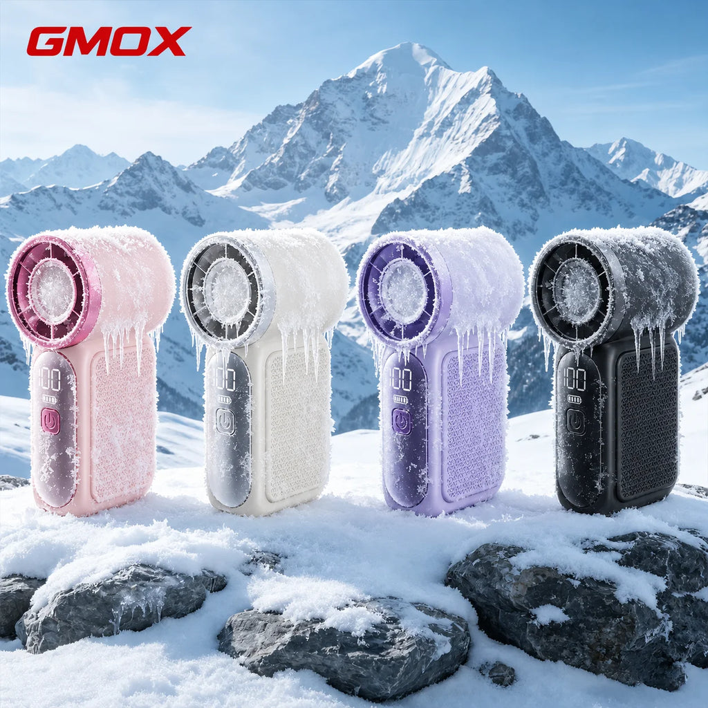 Mini Portable Hand Fan LED Display High Speed Rechargeable Turbo Fan Outdoor Camping Travel Makeup Desk Air Cooler